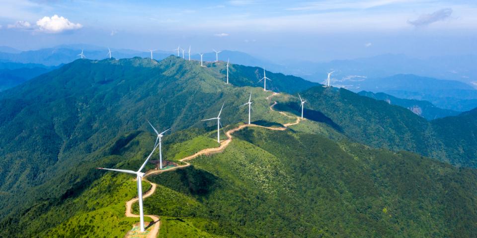 Overhead view of Windmills
