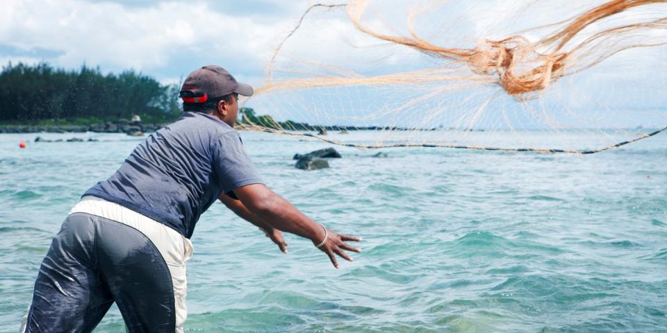 Fisherman in Mauritius