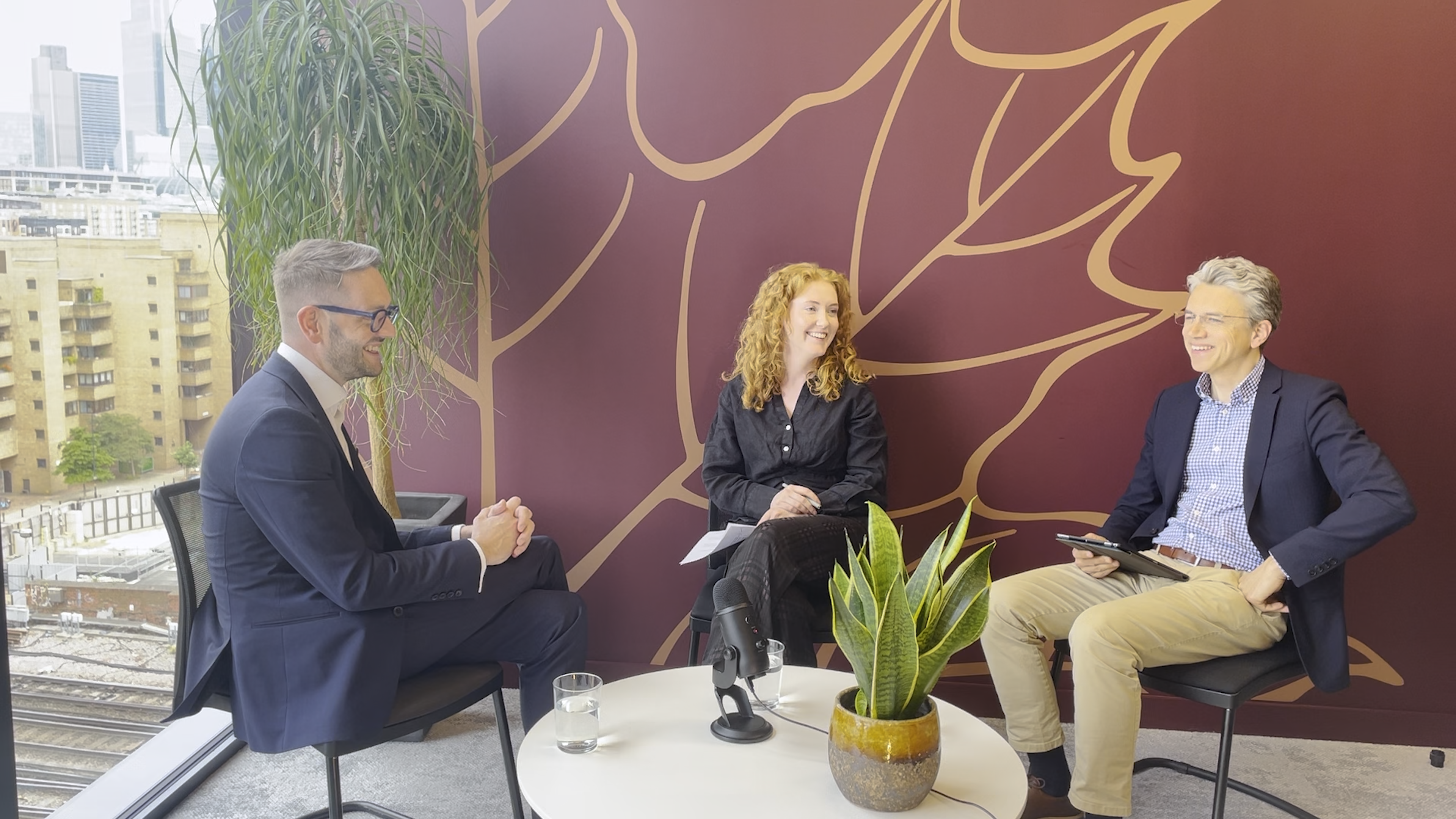 Chris Stark, CEO of the Carbon Trust, with Nina Foster and Simon Retallack of the Carbon Trust's Net Zero Intelligence Unit