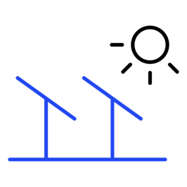 Solar panels pointed at the sun