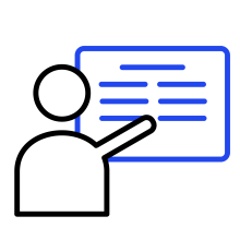 Icon showing a teaching class
