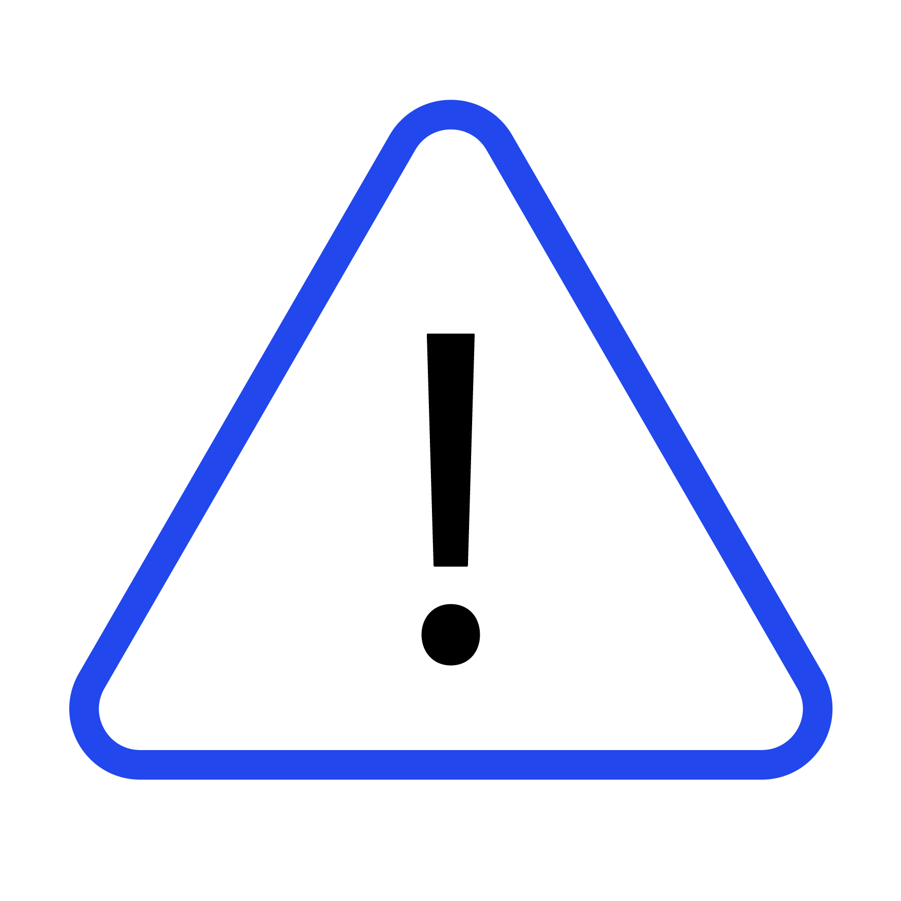 Icon with an exclamation symbol in the middle