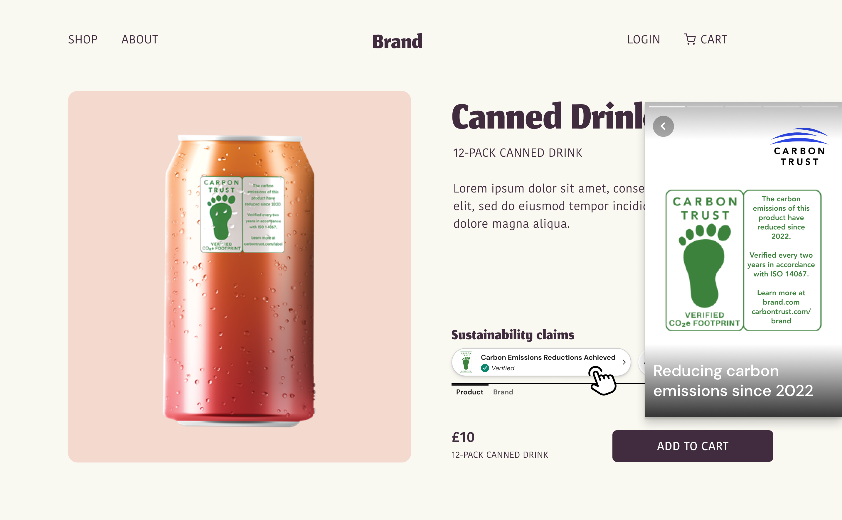 Mock up of the label