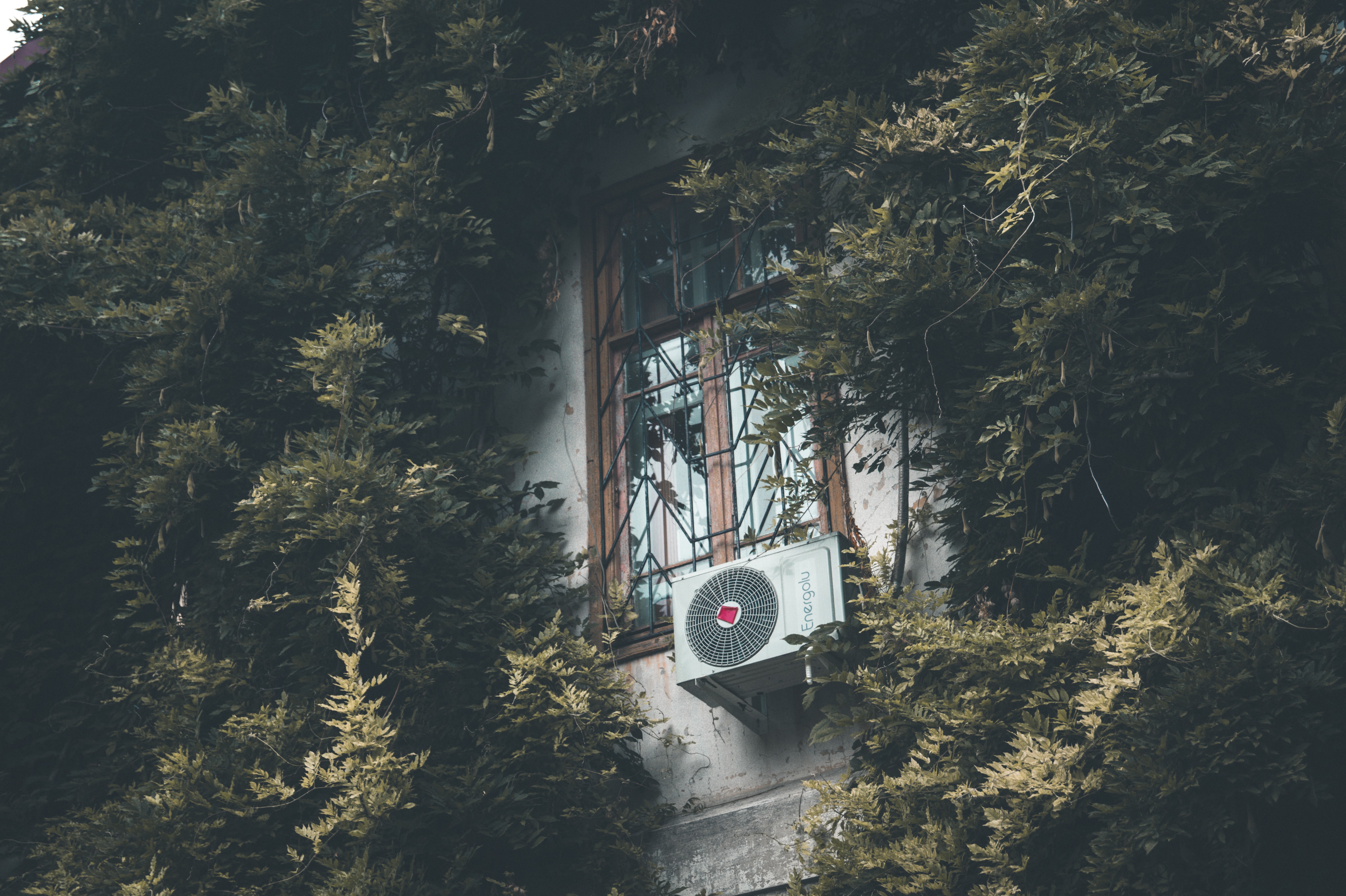 Air conditioning unit on a building