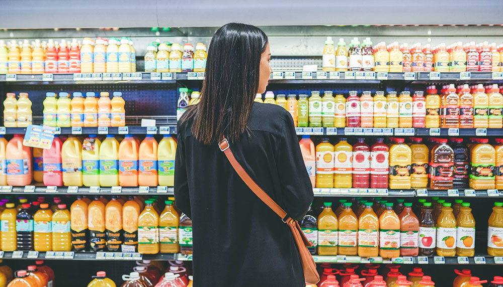 Shopper looking at shelves