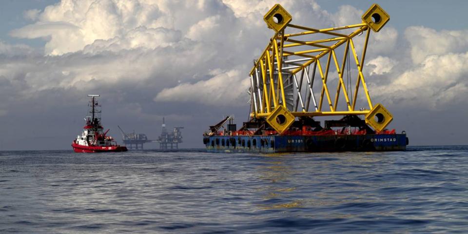 Offshore Wind structure being transported