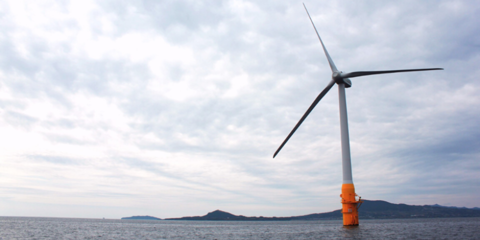 Wind turbine at sea
