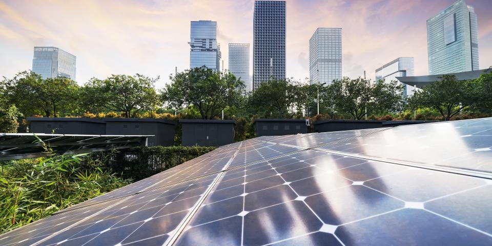 Cityscape of green tech in China