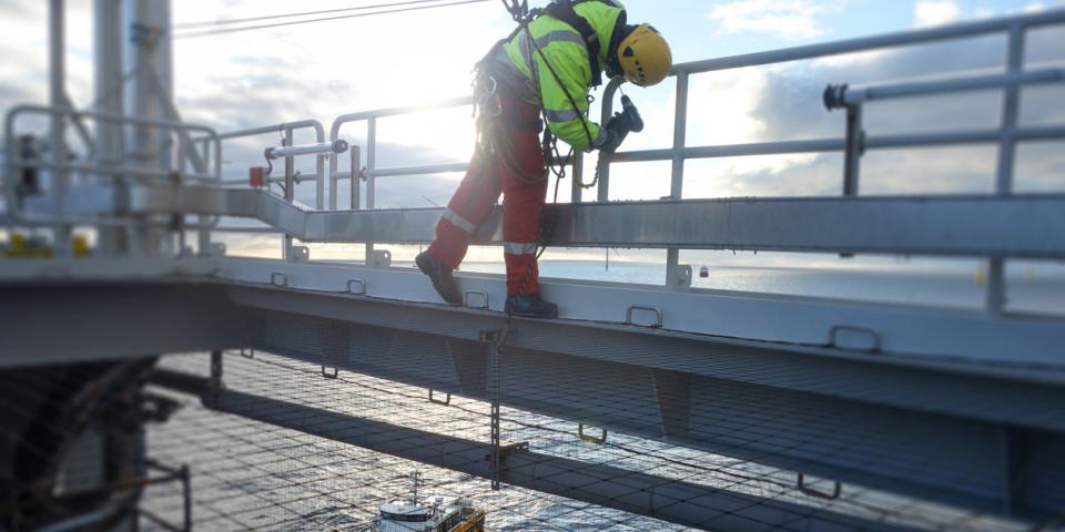 Technician on vessel