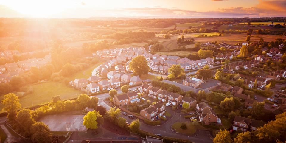 Town sunset