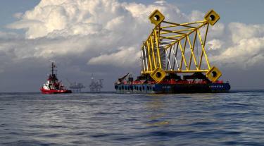 Offshore Wind structure being transported
