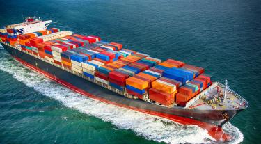Cargo ship with containers