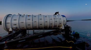 Microsoft's project Natick, a data centre which is stored underwater near the Orkney Islands for cooling purposes.