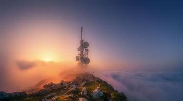 Telecommunications tower on Oiz mountain top