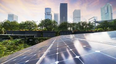 Cityscape of green tech in China