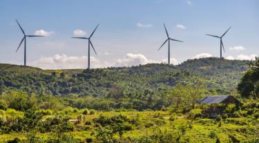 onshore wind turbines in nature