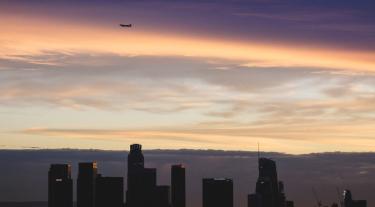 Cloudy city sunrise