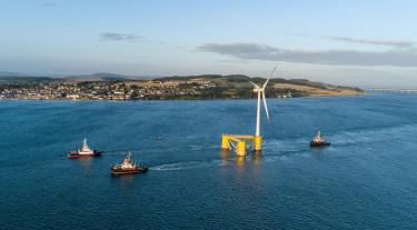 Offshore wind turbine and boats