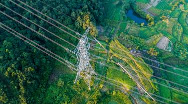 Power lines over field
