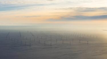 offshore wind at sunset