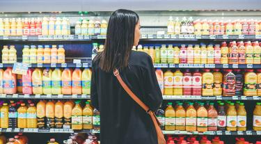 Shopper looking at shelves