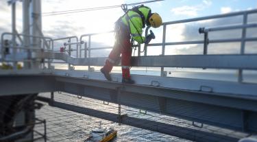 Technician on vessel