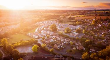 Town sunset
