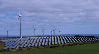 wind turbines and solar panels